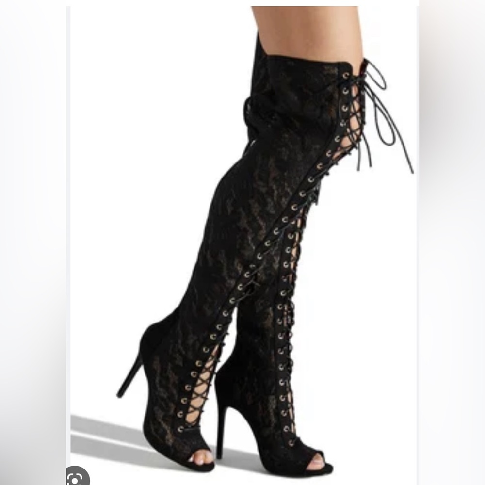 Shoe Dazzle Freya Thigh high boot Sale only no Trades